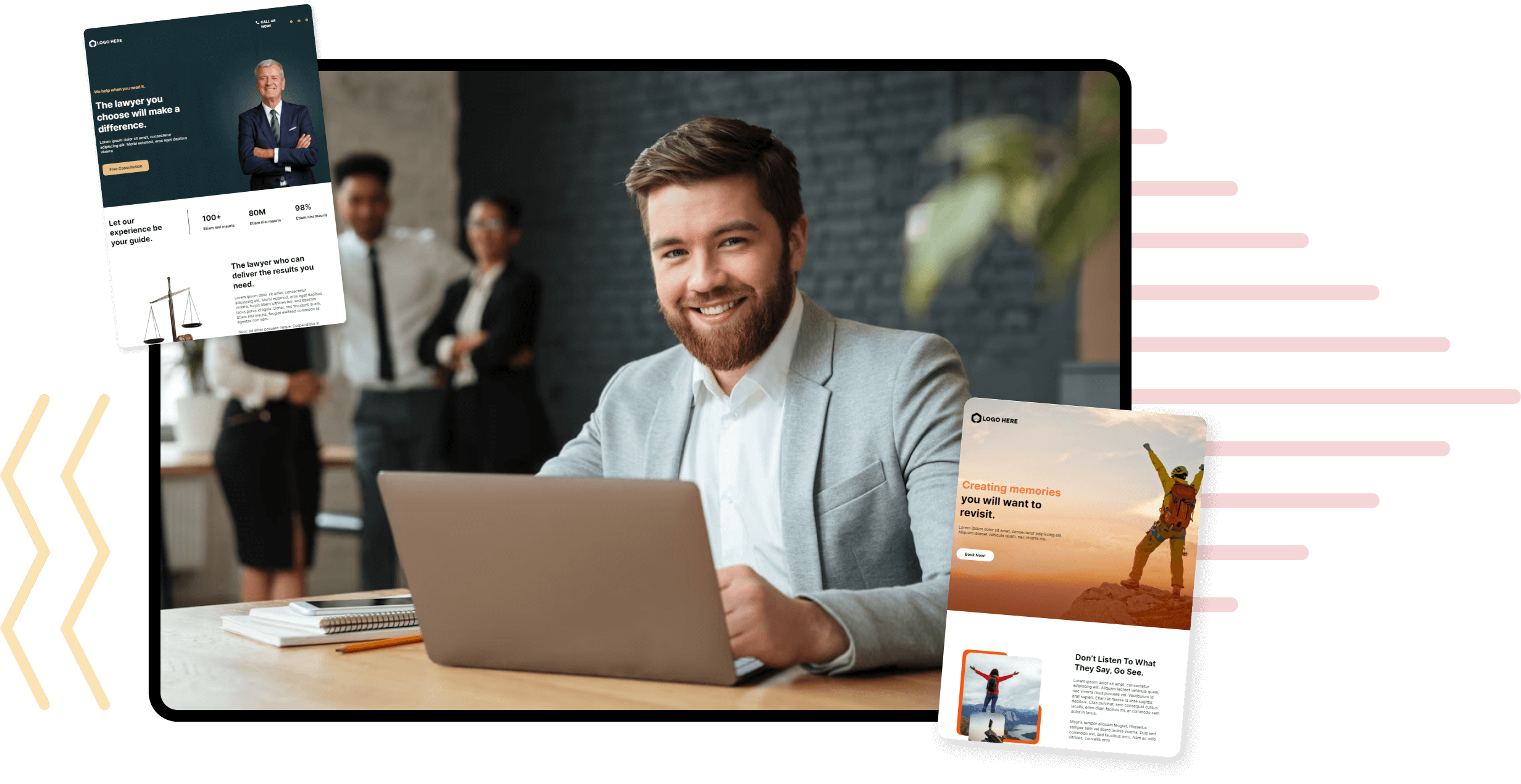 man on computer smiling