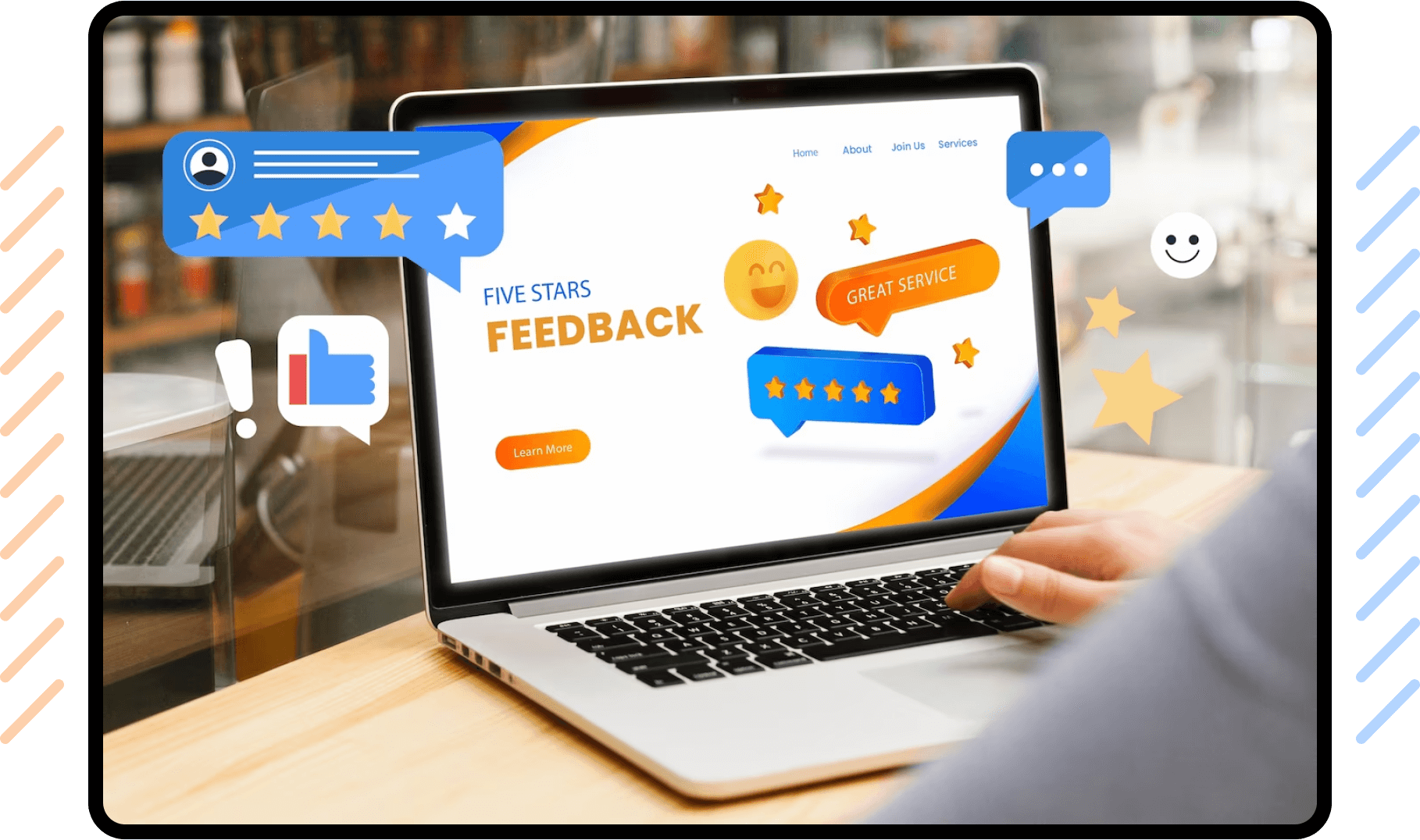 computer screen showing customer reviews