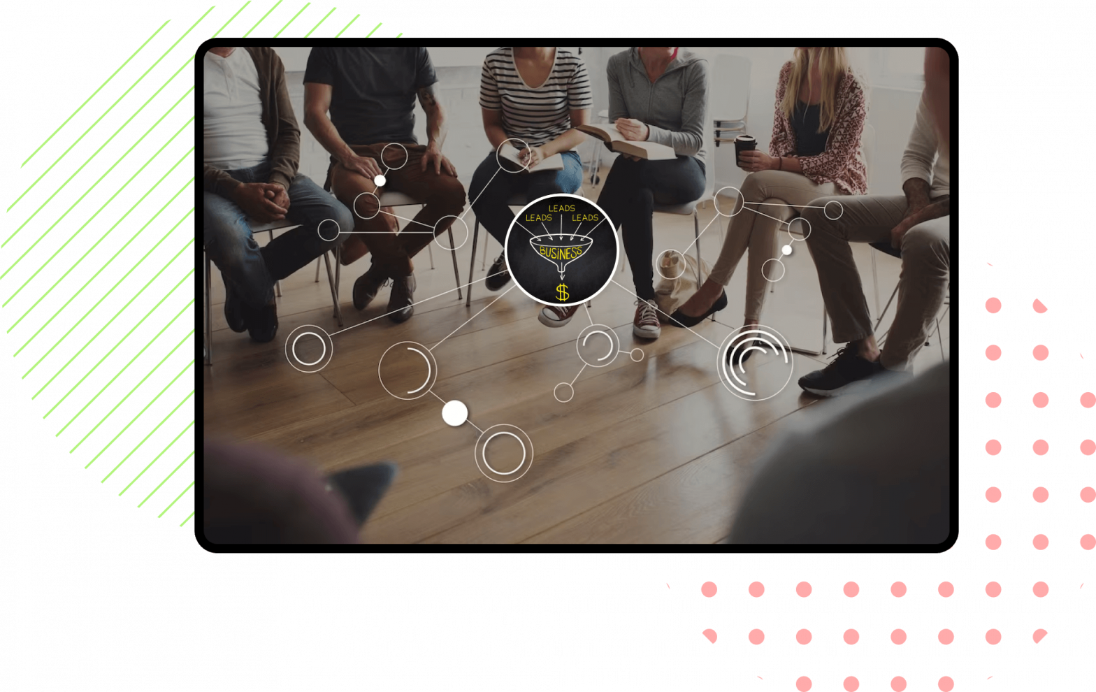 workers sitting in a circle collaborating