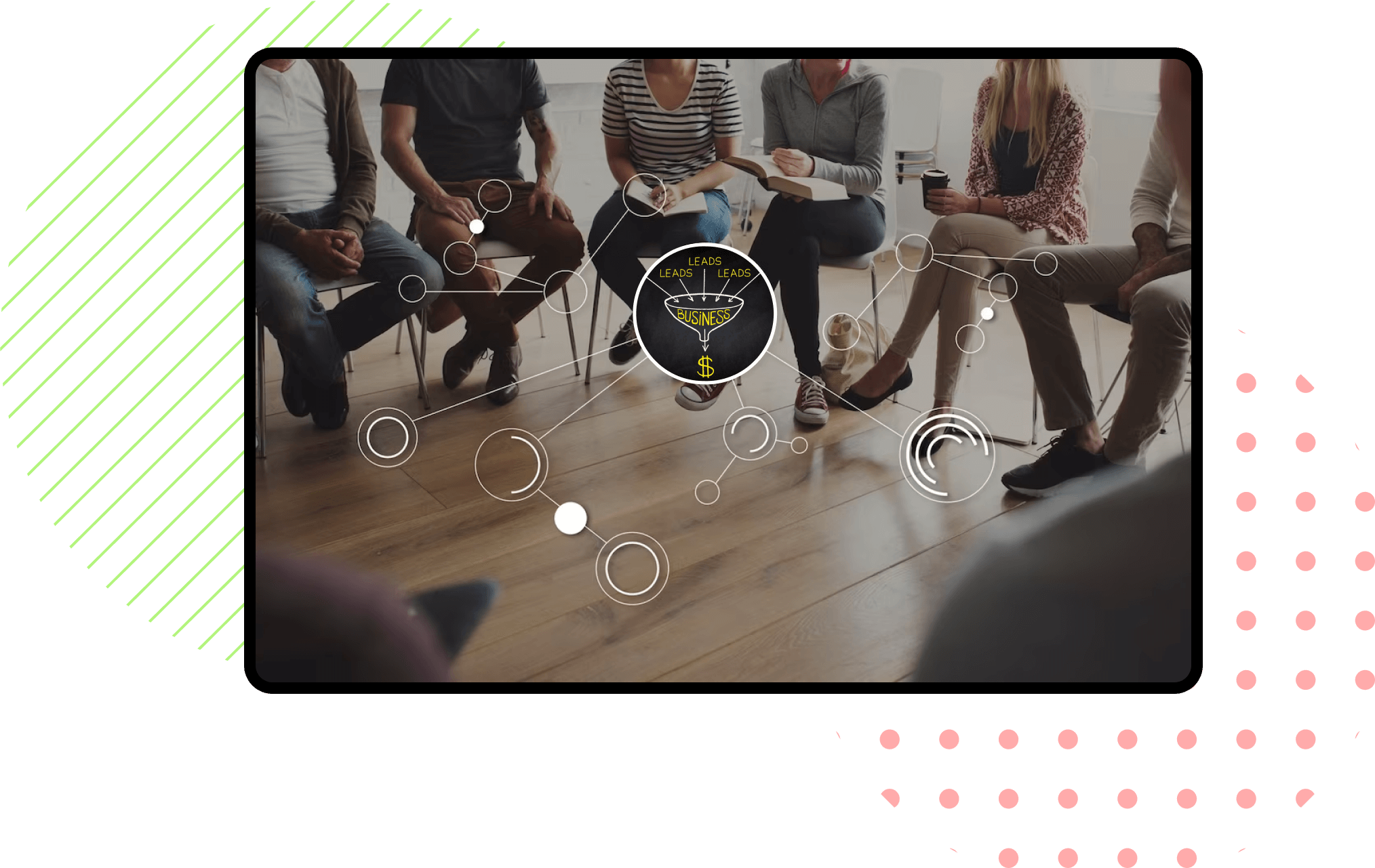 workers sitting in a circle collaborating